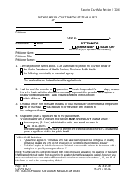Document preview: Form CIV-794 Petition for Quarantine or Isolation - Alaska