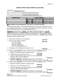 Document preview: Form DR-308 Hybrid Custody Child Support Calculation - Alaska