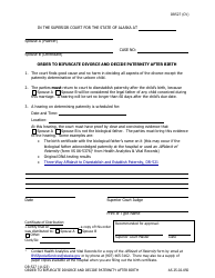 Document preview: Form DR-527 Order to Bifurcate Divorce and Decide Paternity After Birth - Alaska