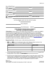 Document preview: Form DR-523 Joint Request for Biological Father to Join Case to Establish Paternity - Alaska