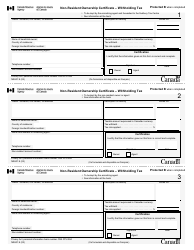 Form NR601 Non-resident Ownership Certificate - Withholding Tax - Canada
