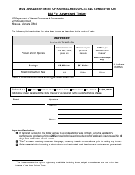 Bid for Advertised Timber - Morrison - Montana