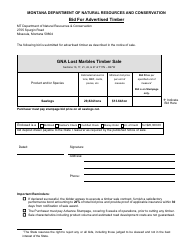 Bid for Advertised Timber - Gna Lost Marbles Timber Sale - Montana