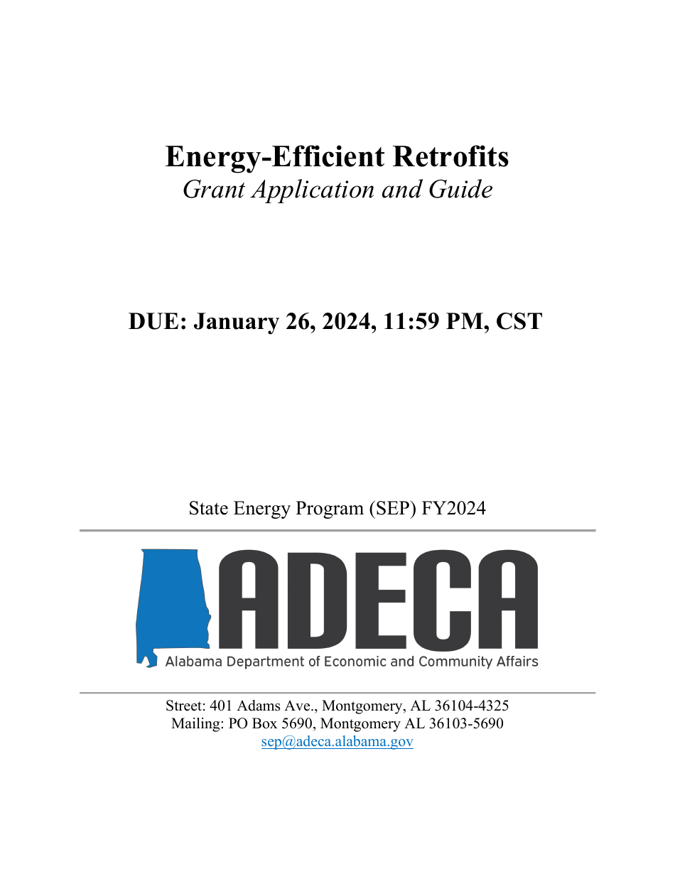 Energy-Efficient Retrofits Grant Application - Alabama, Page 1