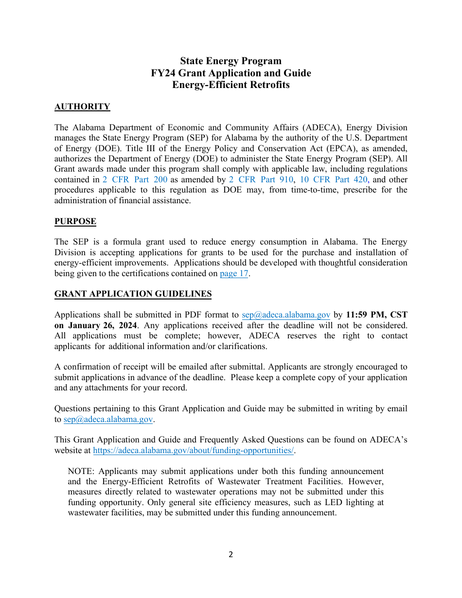 Energy-Efficient Retrofits Grant Application - Alabama, Page 3