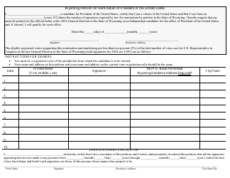 Wyoming Petition for Nomination of President of the United States - Wyoming, Page 2