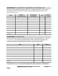Statement of Contributions and Expenditures - Organization - Wyoming, Page 5