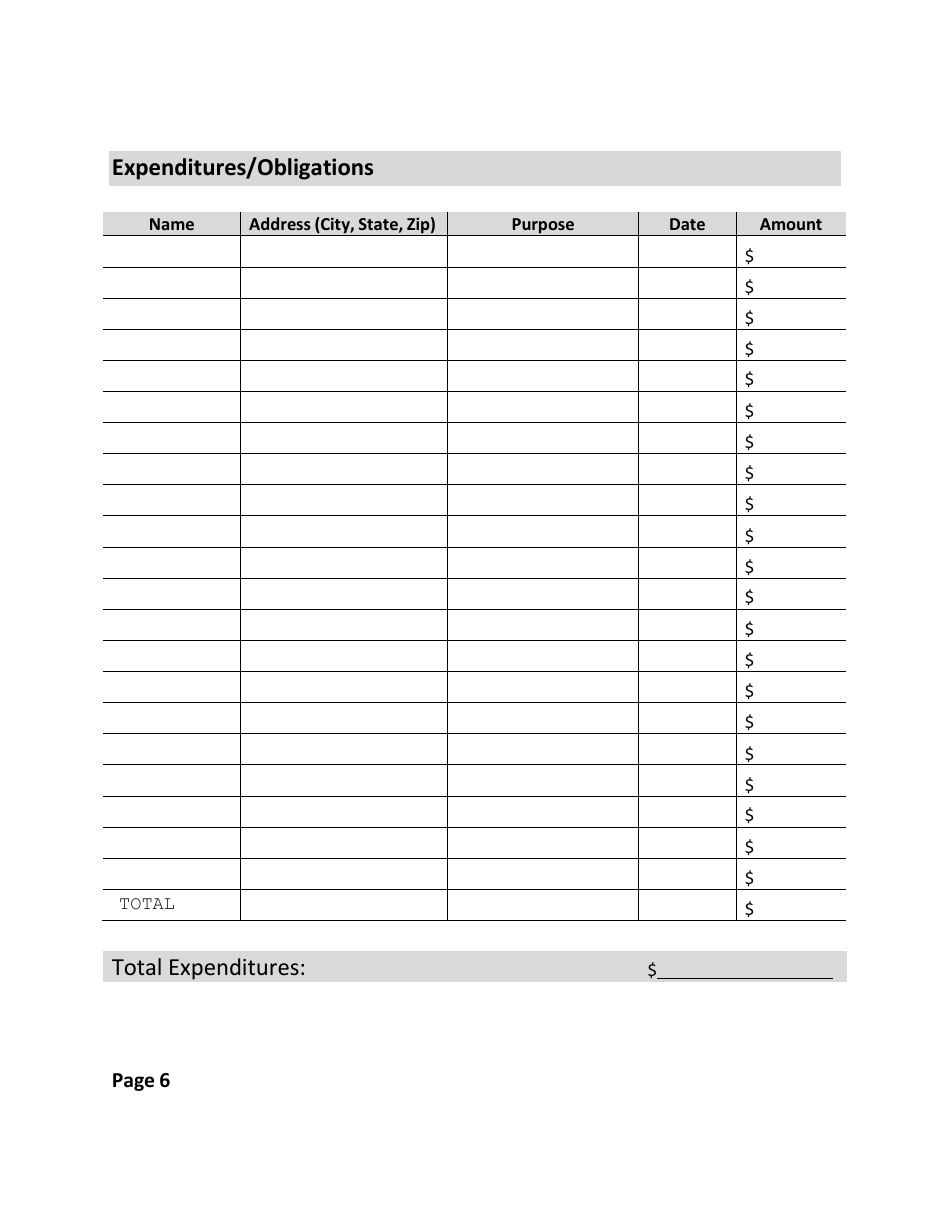 Statement of Contributions and Expenditures - Organization - Wyoming, Page 7