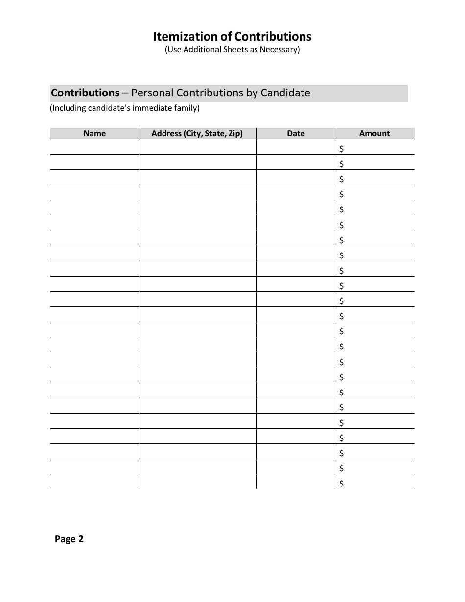 Statement of Contributions and Expenditures - Candidate and Candidates Campaign Committee - Wyoming, Page 3