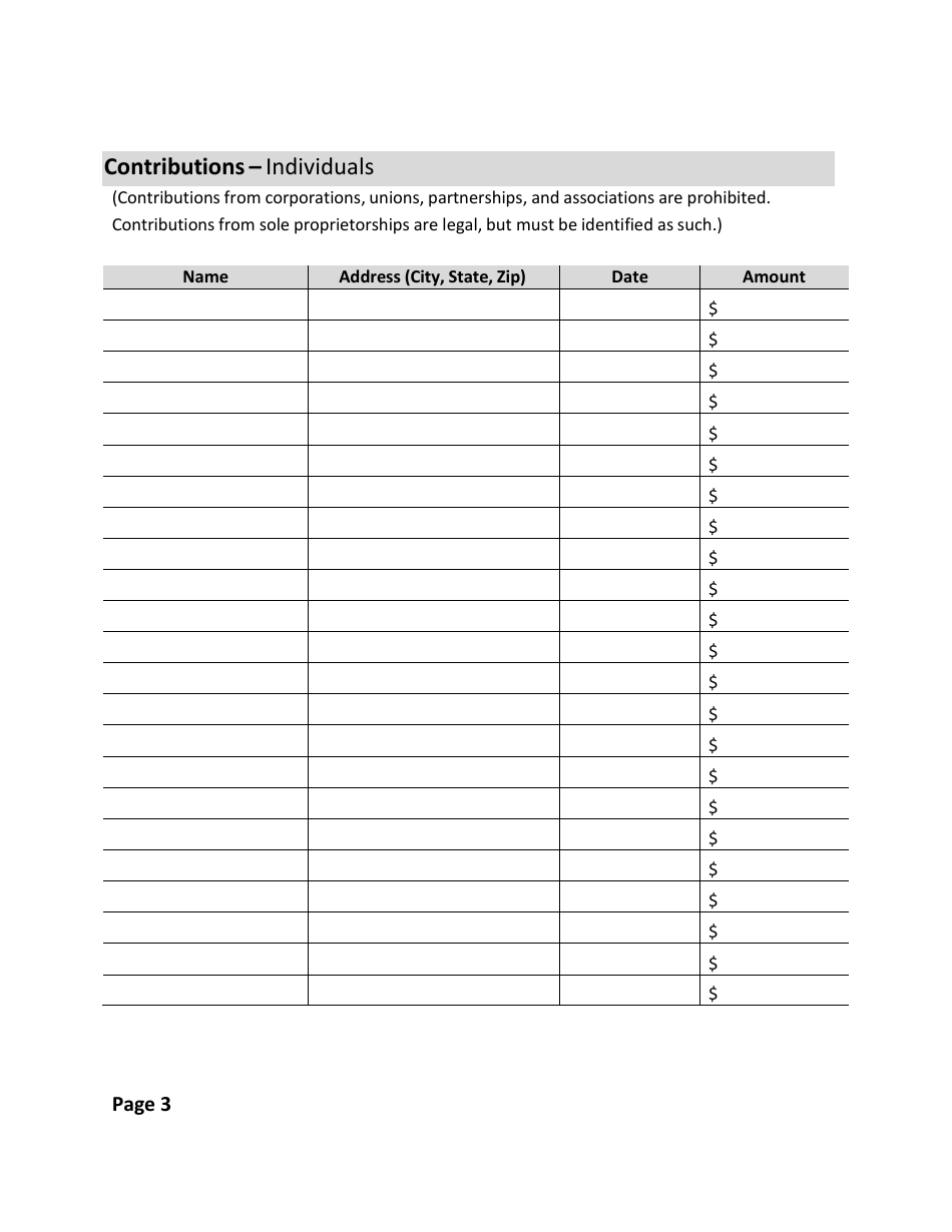 Statement of Contributions and Expenditures - Candidate and Candidates Campaign Committee - Wyoming, Page 4