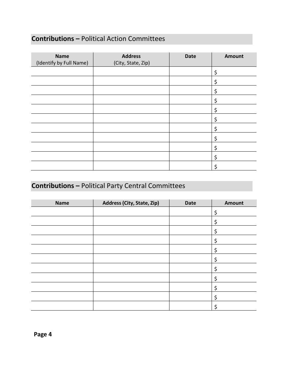 Statement of Contributions and Expenditures - Candidate and Candidates Campaign Committee - Wyoming, Page 5