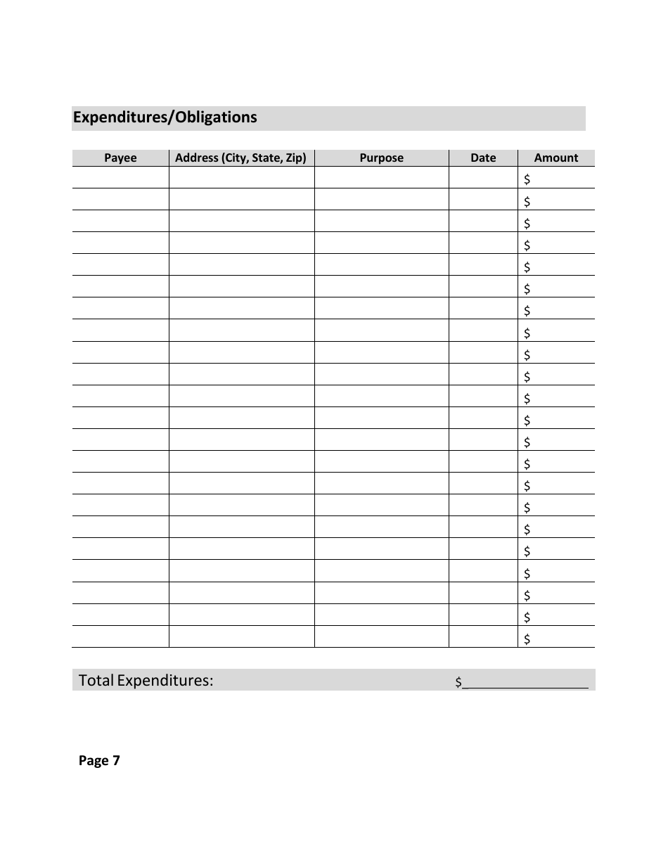 Statement of Contributions and Expenditures - Candidate and Candidates Campaign Committee - Wyoming, Page 8