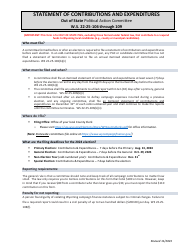 Statement of Contributions and Expenditures - out of State Political Action Committee - Wyoming