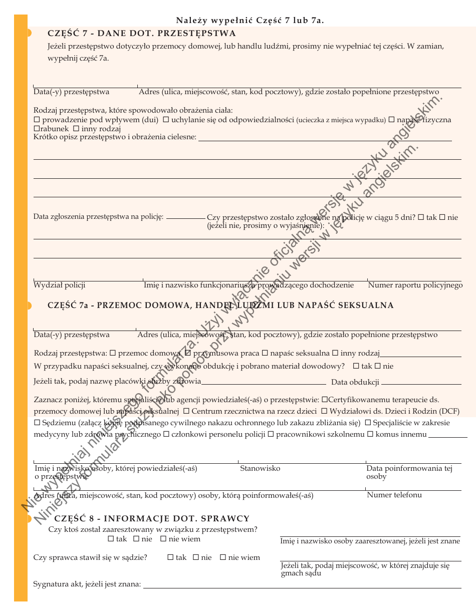 Form JD-VS-8PIP Personal Injury Compensation - Application - Connecticut (Polish), Page 3
