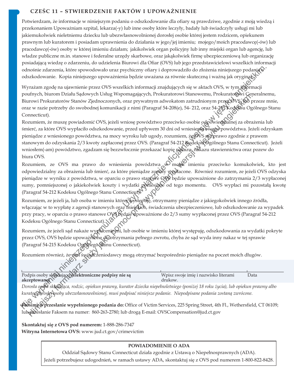 Form JD-VS-8SBP Survivor Benefits - Application - Connecticut (Polish), Page 6