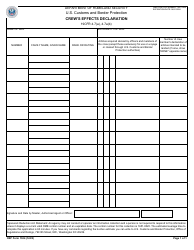 Document preview: CBP Form 1304 Crew's Effects Declaration