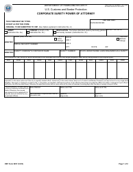 Document preview: CBP Form 5297 Corporate Surety Power of Attorney