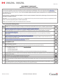 Form IMM5556 Document Checklist - Worker (In Canada Applicant) - Canada