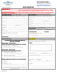 Form LSAD100F2.26 Water Requisition - Nova Scotia, Canada