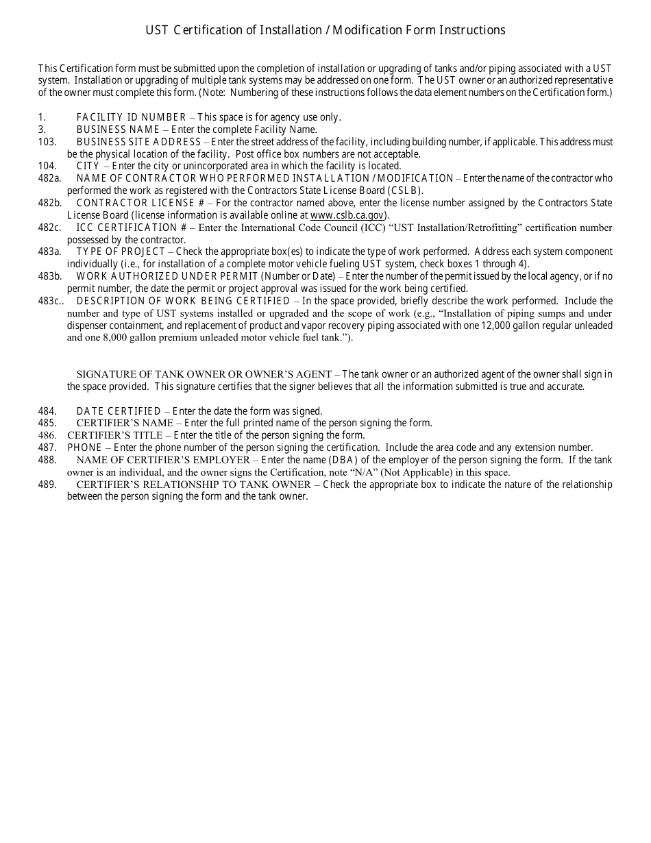 Application for a Permit to Install Upgrade or Repair Underground Storage Tank(S) for Hazardous Substances - Inyo County, California, Page 9