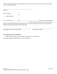 Form 102-1003A Statement of Beneficial Use of Water - Alaska, Page 2