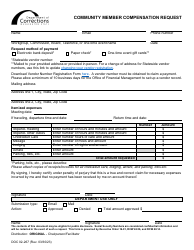 Document preview: Form DOC02-267 Community Member Compensation Request - Washington