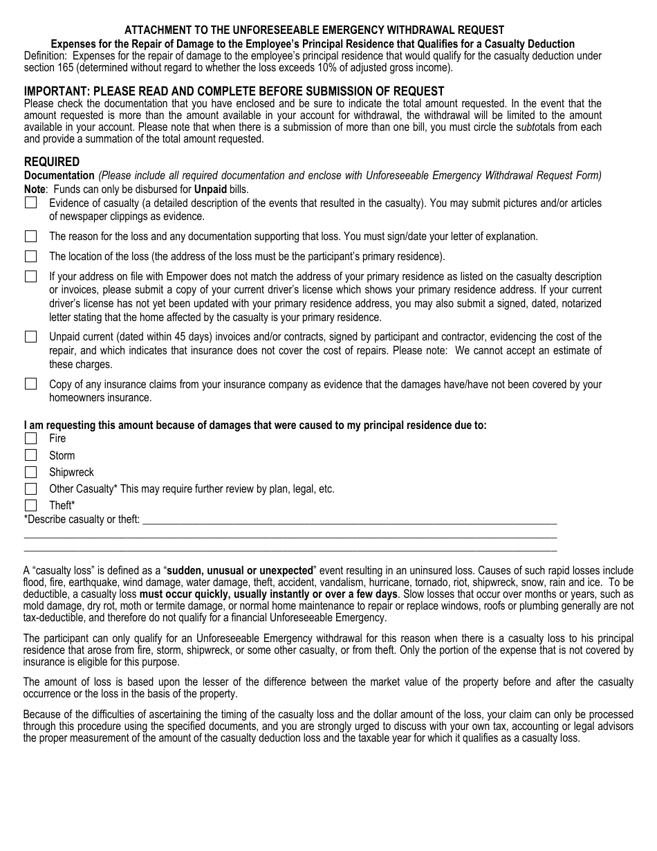 Unforeseeable Emergency Withdrawal Request Form - Nc 457 Plan - North Carolina, Page 16
