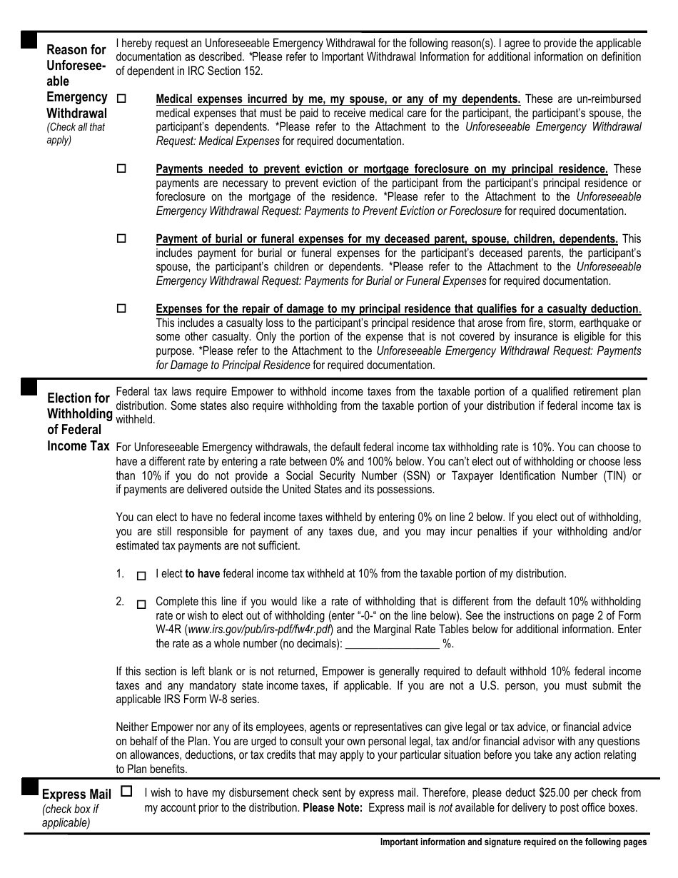 North Carolina Unforeseeable Emergency Withdrawal Request Form Nc 457