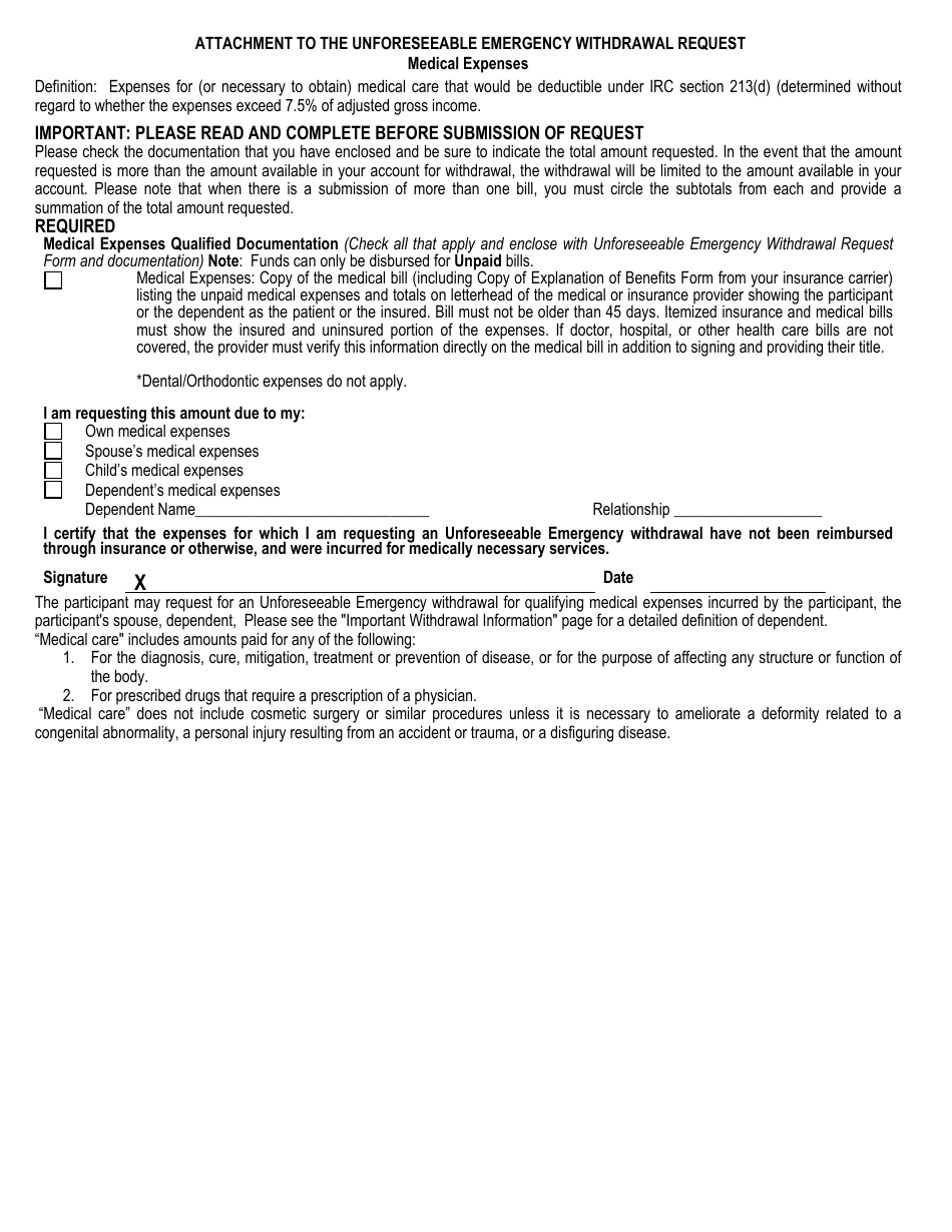 Unforeseeable Emergency Withdrawal Request Form - Nc 457 Plan - North Carolina, Page 9