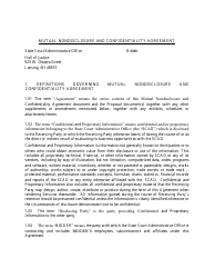 Document preview: Mutual Nondisclosure and Confidentiality Agreement - Michigan
