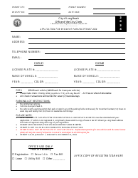 Document preview: Application for Resident Parking Permit - City of Long Beach, New York, 2024