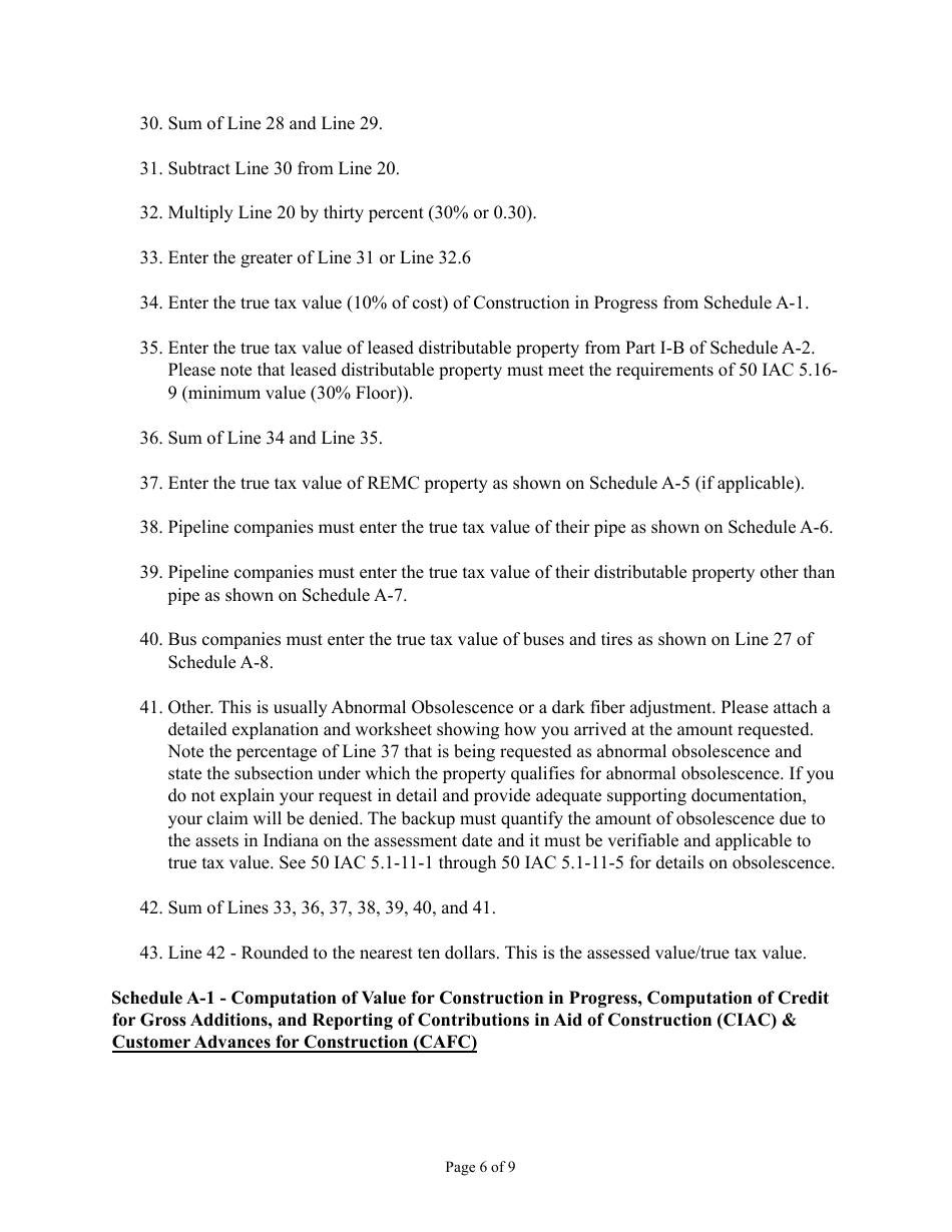 Instructions for State Form 40408, UD-45 Annual Report - Indiana, Page 6