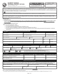 Form 103-SHORT (State Form 11274) Business Tangible Personal Property Return - Indiana