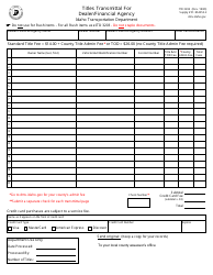 Document preview: Form ITD3204 Titles Transmittal for Dealer/Financial Agency - Idaho
