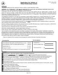 Document preview: Form ITD3170 Application for Vehicle or Vessel Dealership License - Idaho