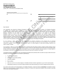 Form BOE-267-SNT Religious Exemption Change in Eligibility or Termination Notice - Sample - California
