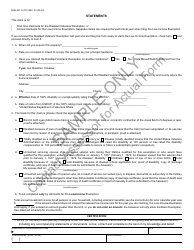 Form BOE-281-G Claim for Disabled Veterans&#039; Property Tax Exemption - Sample - California, Page 2