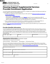 Document preview: Form DHS-5924-ENG Housing Support Supplemental Services Provider Enrollment Application - Minnesota Health Care Programs (Mhcp) - Minnesota