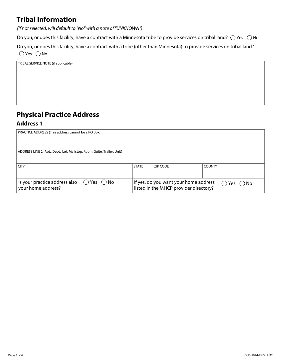 Form DHS-5924-ENG Housing Support Supplemental Services Provider Enrollment Application - Minnesota Health Care Programs (Mhcp) - Minnesota, Page 3