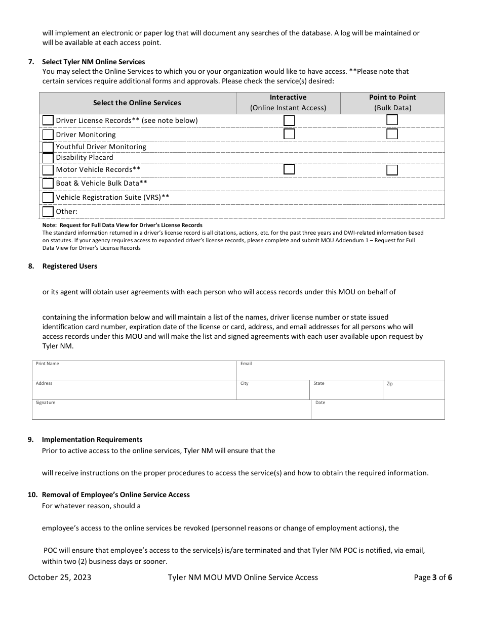 Memorandum of Understanding - New Mexico, Page 3