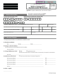Document preview: Form TC-69C Notice of Change for a Business and/or Tax Account - Utah