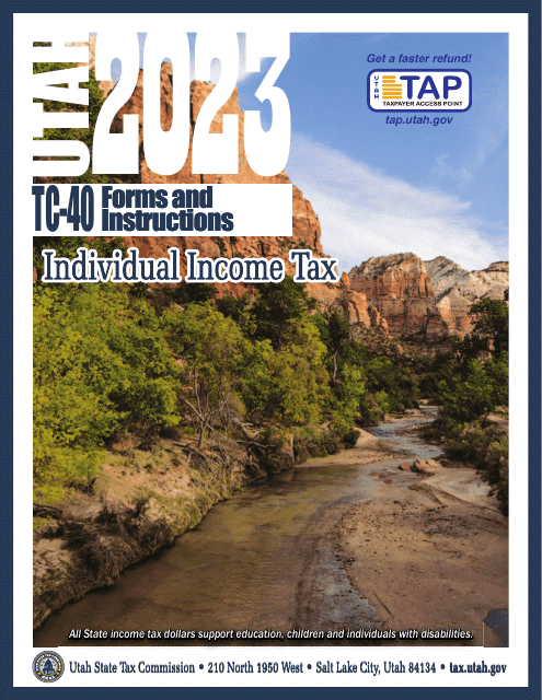Instructions for Form TC-40 Utah Individual Income Tax - Utah, 2023