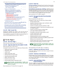 Instructions for Form TC-40 Utah Individual Income Tax - Utah, Page 11