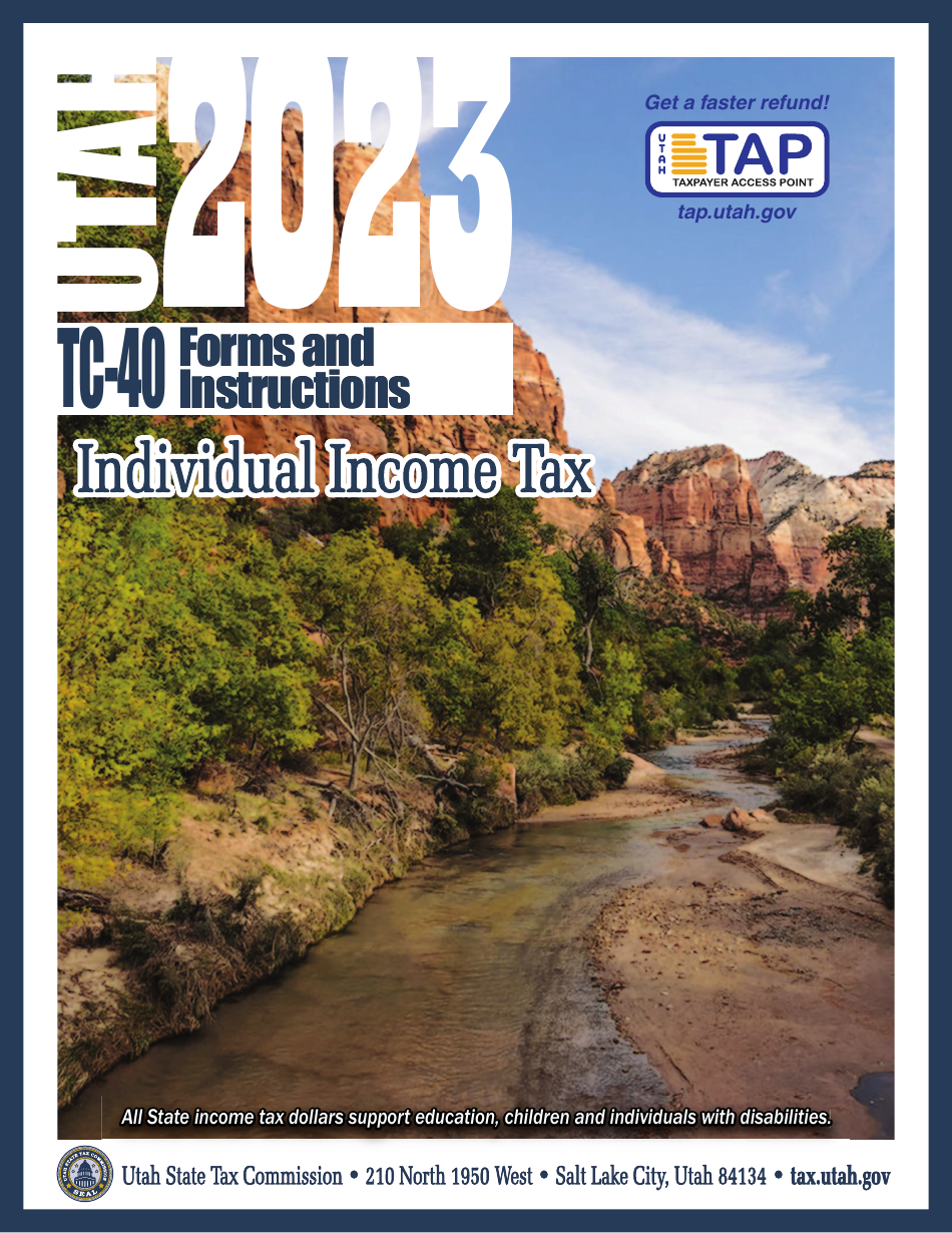 Instructions for Form TC-40 Utah Individual Income Tax - Utah, Page 1