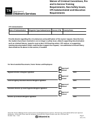 Form CS-0921 Waiver of Criminal Convictions, Pre and In-Service Training Requirements, Non-safety Issues, Cps Substantiated and Education Requirements - Tennessee, Page 2