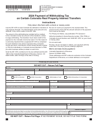 Form DR1079 Payment of Withholding Tax on Certain Colorado Real Property Interest Transfers - Colorado