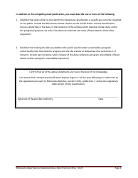Application for Temporary Classification of Government Data - Minnesota, Page 4
