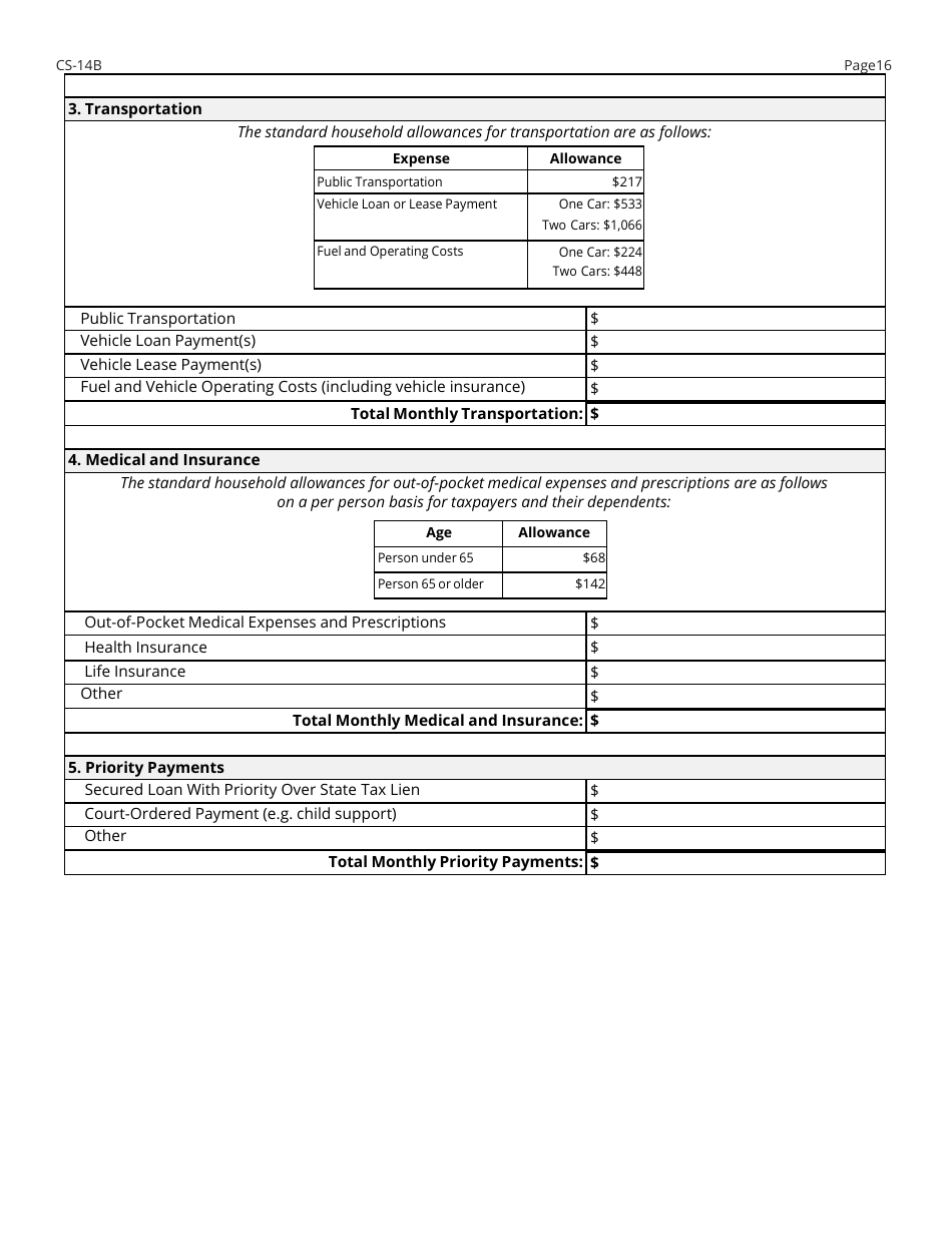 Form RV-F0200501 Offer in Compromise Application - Tennessee, Page 16
