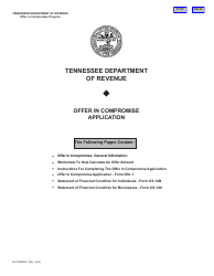 Form RV-F0200501 Offer in Compromise Application - Tennessee