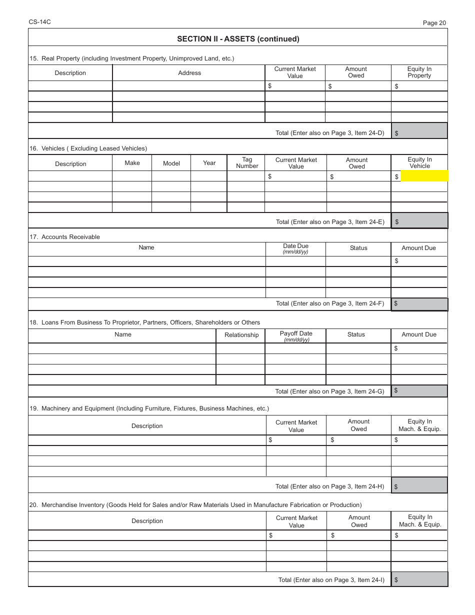 Form RV-F0200501 Offer in Compromise Application - Tennessee, Page 20